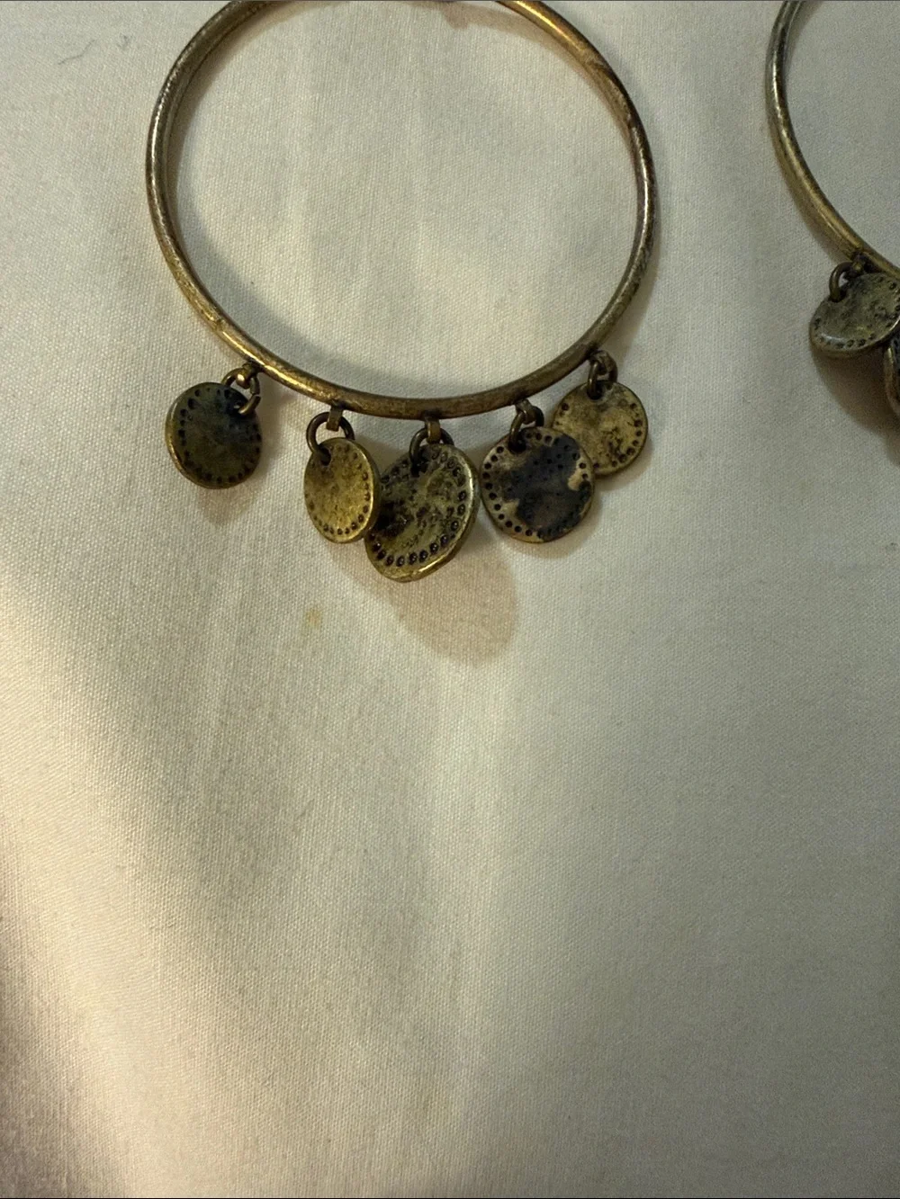Delicate Gold-Tone Hoop Earrings with Dangle Coin Charms